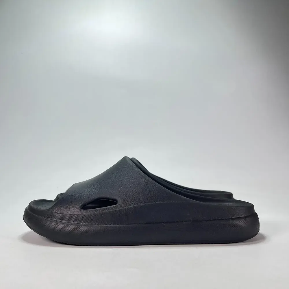 32 Degrees Cool Black Casual Comfort Cushion Slip On Slide Sandals Men's Size 8